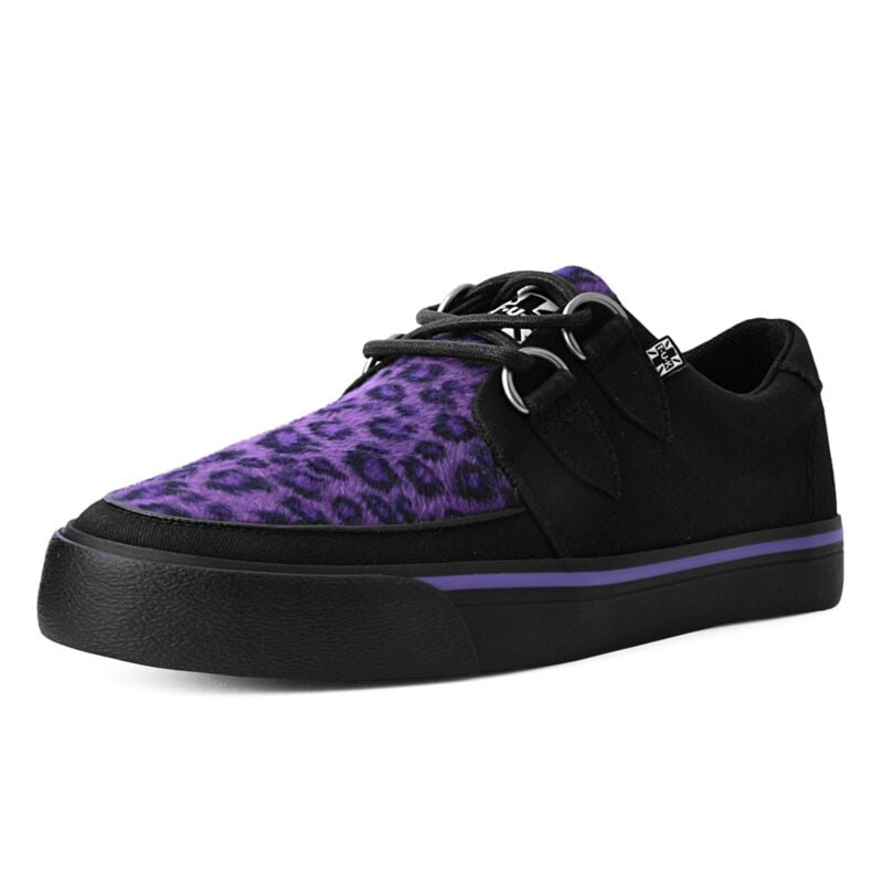 Levně T.U.K. Fialové leopardí Creepers tenisky tenisky cerná/nachová